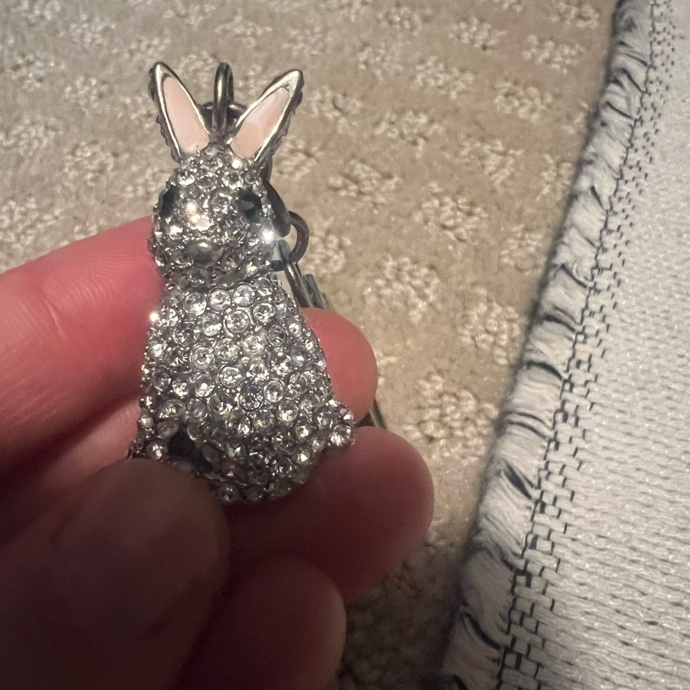Kate Spade Silver Bunny Keychain